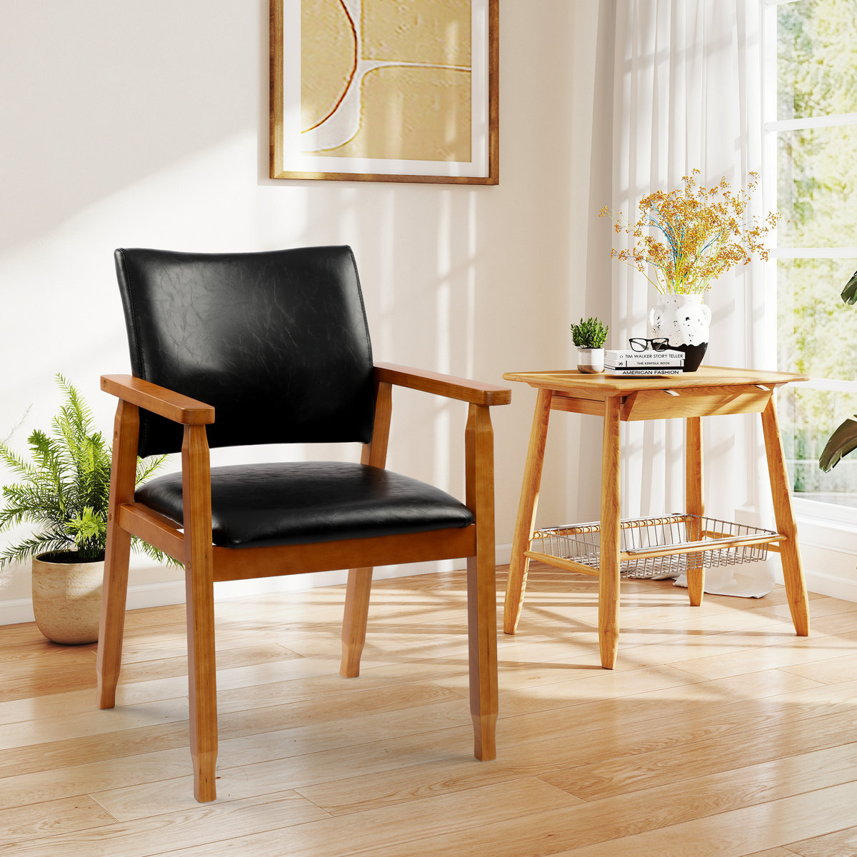 Actrice 18.5'' H Tufted Upholstered Beech Armchair